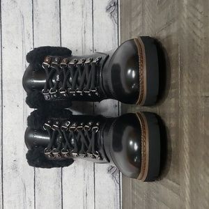 Aerosoles-Alden Wedge Hiker Booties Black Size 7M